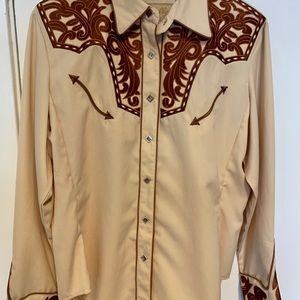 Vintage Scully Embroidered Western Peal Snap